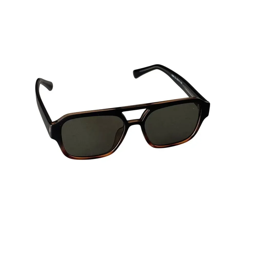 Unbranded Black and Brown Rectangular Sunglasses